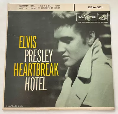 Elvis Presley  Heartbreak Hotel  EP 45 In Cardboard Sleeve - RCA Victor - BEAUTY • $23.50