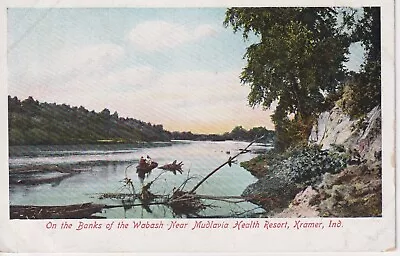 Postcard On The Banks Of The Wabash Kramer Indiana Near Mudlavia Health Resort • $4.95