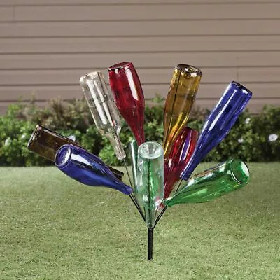 Unique Style Outdoor Metal Wine Bottle Holder Bush Tree Garden Stake • $34.99