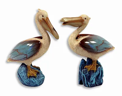 Hand Painted 4.75  Pelican Sea Birds Lover Statue Figurine Sculpture 99P (S/2) • $15.99