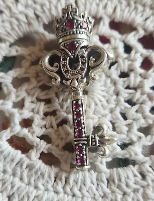 Vintage Sterling Silver Castle Skeleton Key Pendant  • $23.99