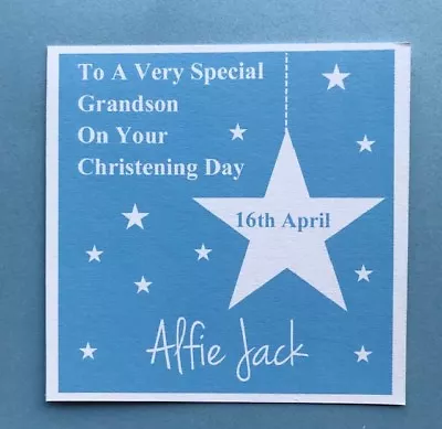 £2.85 • Buy Personalised Boys Christening Card - Grandson Nephew Son Godson 