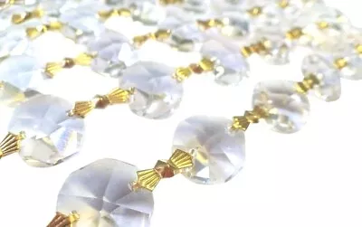 $14.99 • Buy 1 Yard Clear Chandelier Crystals Garland Asfour 30% Lead Crystal Octagon Prisms