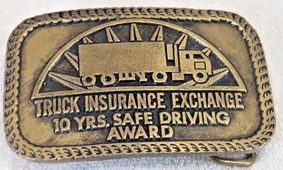 Vintage Truck Insurance Exchange 10 Year Safe Driving Award Belt Buckle 140g • £19.22