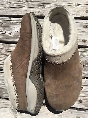 Merrell Encore Chill Stitch Brown Sheepskin Clogs Size 8.5 Women's (have Wear) • $24.97