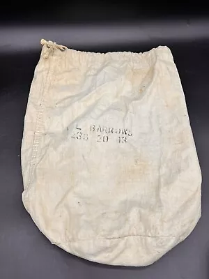 Vintage WWII WW2 US United States Army Barracks Cotton Military ID Laundry Bag • $34.99