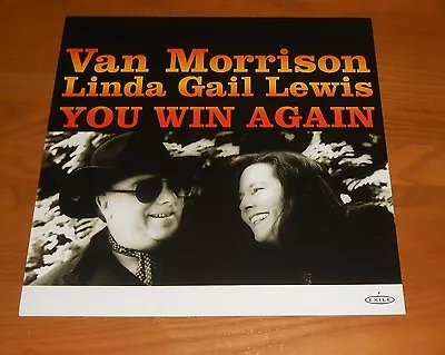 Van Morrison Linda Gail Lewis You Win Again Poster Flat 2000 Promo 12x12 RARE • $22.95