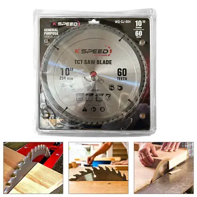 10'' 60 Teeth Circular Saw Blade Anti Kickback Tooth For Wood Cutting With 5/8 • $7.59