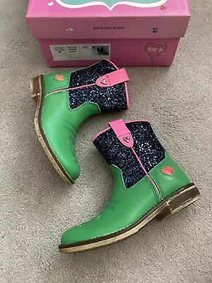 Mim Pi Designer Girls Infant Toddler Boots Shoes Size 9 EU 27 New Bnib • £24.99