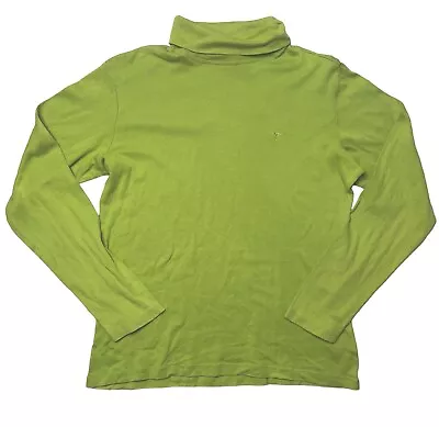 RM Williams Turtleneck Skivvy Shirt Womens 14 Green L/sleeve Fitted Cotton • $19.99