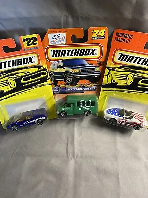 Lot Of 3 Matchbox Toy Cars  Lamborghini Diablo Mustang Mach III Chevy Transport • $21.91