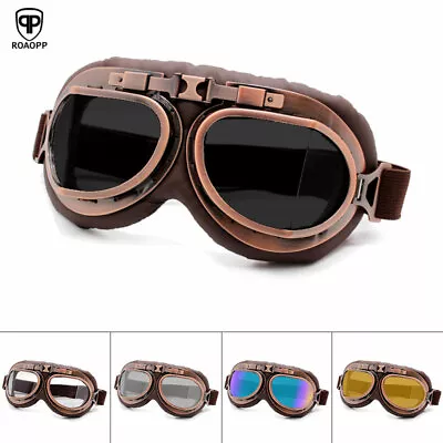 Retro Motorcycle Goggles Glasses Vintage Moto Classic Steampunk • $13.35