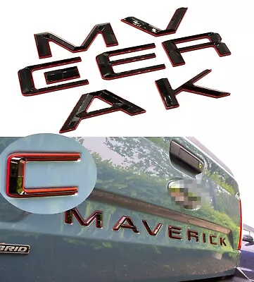 Black Red Tailgate Insert Letters Badge For MAVERICK Emblem 2022-2024 • $36.88