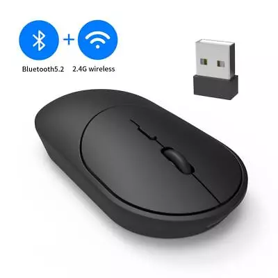 Dual Mode Wireless Rechargeable Mouse Bluetooth And 2.4G With USB Nano Receiver • $11.99