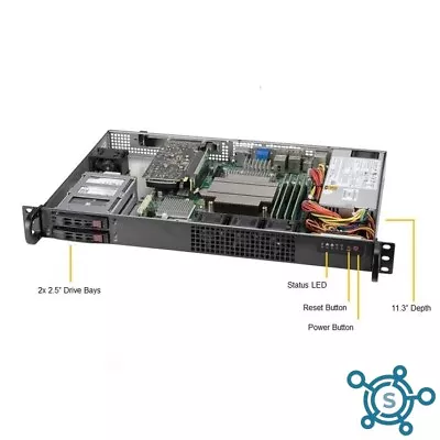 Supermicro CSE-510T-203B Server Case Super Chassis 2x 2.5  SSD MATX 1U Chassis • $275