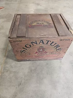 Vintage ~ Stroh's Signature Beer  ~ Wood Crate Box • $100