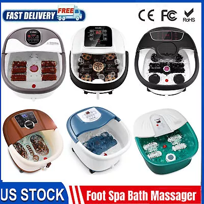 New Foot Spa Bath Massager Bubble Heat LED Display Home Infrared Relax Timer • $34.99