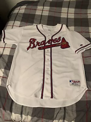 Russell Athletic Atlanta Braves Andruw Jones Home White Jersey Size 48 • $175