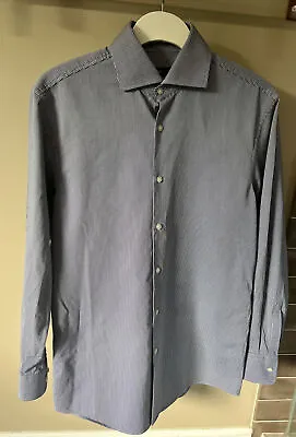 BOSS Hugo Boss Sharp Fit Gingham Shirt In Blue Size 15.5 • $18