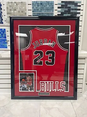 Michael Jordan Red Chicago Bulls Jersey Auto Framed AAA Certified Authenticated • $8500