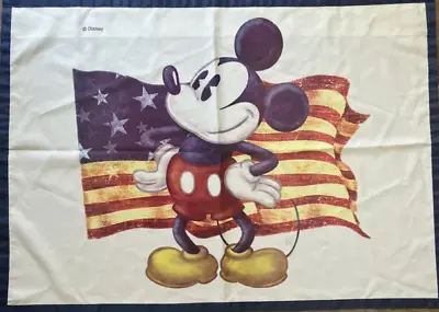 Mickey Mouse Walt Disney Garden American Flag Banner Vintage 39x28 • $19