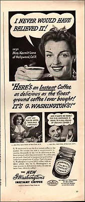 1946 Vintage Ad G. Washington Instant Coffee Retro Jar Label Cup     05/04/23 • $8.59