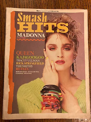 £20 • Buy Smash Hits Magazine  16th-29th February  1984  Front Cover Madonna  Midge Ure