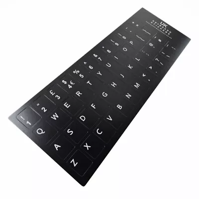 UK ENGLISH KEYBOARD STICKERS Black QWERTY Keyboard Desktop Laptop Computer PC • £1.90