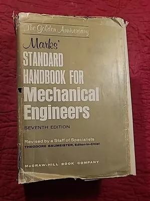 Marks’ Standard Handbook For Mechanical Engineers Seventh Edition C. 1967 • $12.88