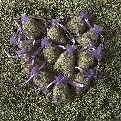 12  Dried Lavender Flowers In Organza Bags Highly Scented Fragrant • £3.95