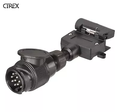 $34.95 • Buy 7 Pin Flat Socket To 13 Pin Euro Round Plug Trailer Adaptor Caravan Connector