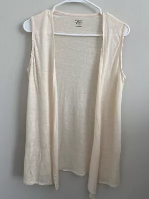 Majestic Paris Linen Blend Open Sleeveless Top Cream Women's Size L • $15