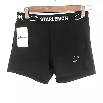 Starlemon Compression Volleyball Shorts Womens Large Black Spandex Workout NWT • $5.95