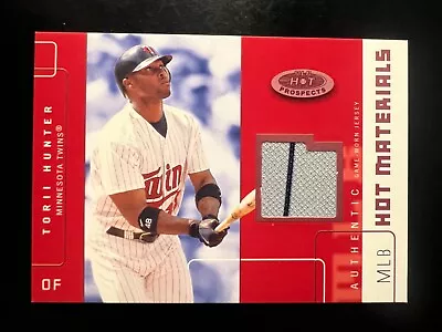 2003 Hot Prospects MLB Red Hot Materials #THU Torii Hunter Jsy #'d 19/50 Twins • $35