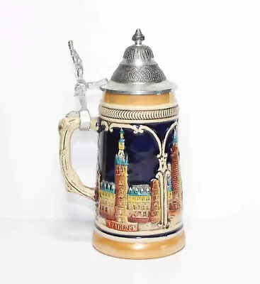 Vintage Handarbeit German 7 1/2  Ceramic Beer Stein • $44.99