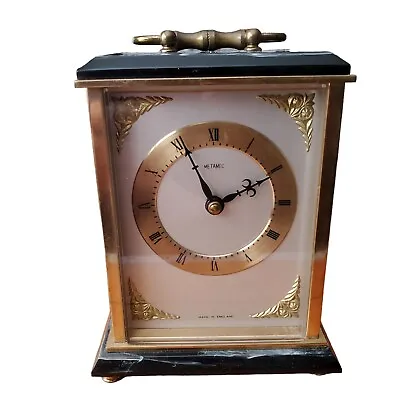Vintage Metamec Mantle Clock Brass Marble Battery Tested Made In England • $43.95