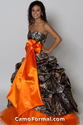 Mossy Oak Camo Ball Gown Choose Your Neckline And Tulle Lower Skirt Color  • $350