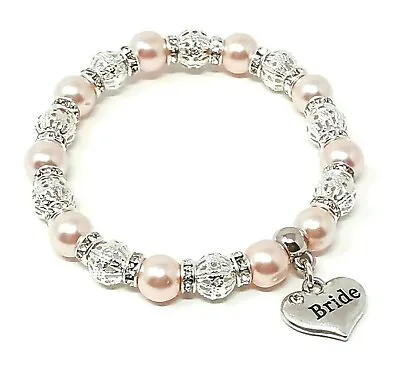 £3.95 • Buy Personalised Variety Of Colours Bridesmaid Charm Bracelet Wedding Gift