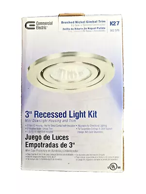 Commercial Electric K27 NEW 3  Recessed Light Fixture 562-576 Brushed Nickel • $18.88