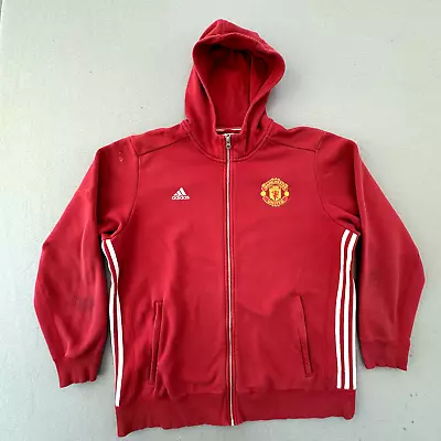 Manchester United Hoodie Mens Extra Large Red Adidas Sweater Jumper Football • $24