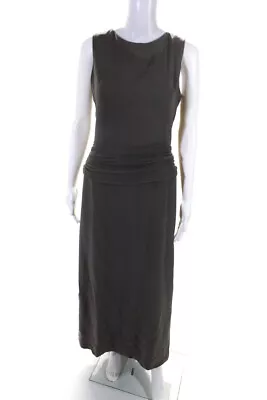 Morgane Le Fay Womens Gray Silk Back Drape Detail Sleeveless Gown Dress Size M • $109.21