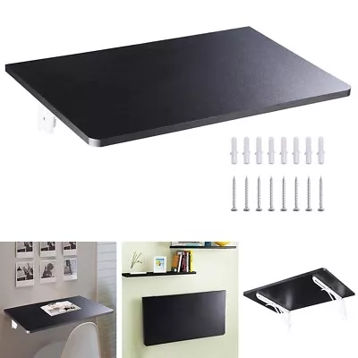 Wall Mounted Floating Folding Computer Desk PC Table Space Saving Home Black • $45.90