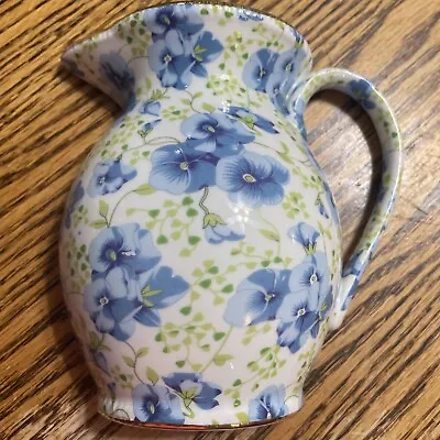 Lord Nelson Ware Staffordshire England Violets Chintz Pitcher Wall Pocket • $18