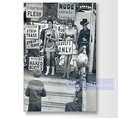 Vintage Circus Carnival Side Show Peep Show Black & White Photo Print • $5.95