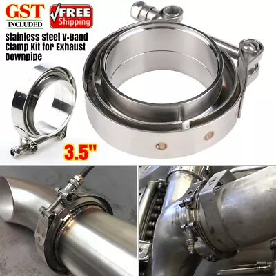 3.5  Inch V-Band Vband Clamp Stainless Steel Flange Kit For Exhaust Downpipe • $28.64