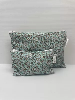 Vintage Liberty Look White Flowers Makeup Pouch Coin Purse Handmade In Australia • $8