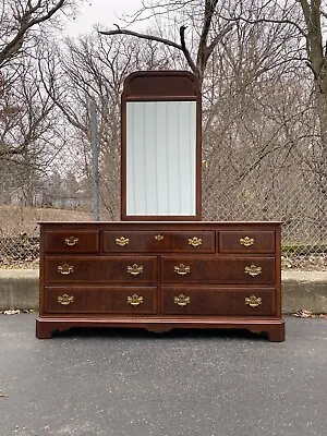 Drexel Chippendale Collection Cherry Flame Mahogany Dresser With Mirror • $899