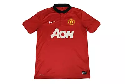 Manchester Shirt NIKE Jersey Size M Medium AON COLLAR Black KIT 13 14 • $35