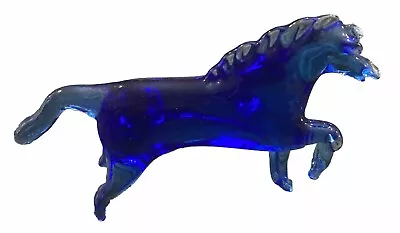 Vintage Murano Style Cobalt Blue Blown Glass Horse • $40