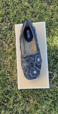 Michael Kors Kendrick Denim Floral Espadrilles Flats • $35